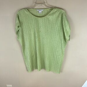 Tan Jay  Chartreuse Textured Shell Top Size 2X